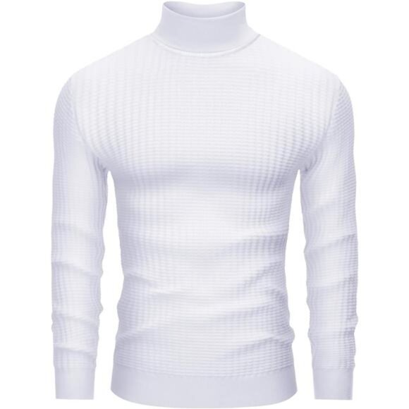 Men's Turtleneck Sweater Slim Fit Turtle Neck Sweater for Men Long